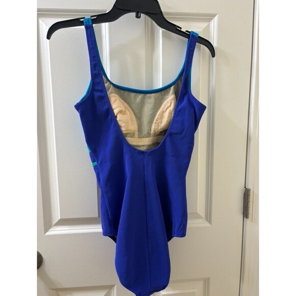 Garbar Women's light blue and royal blue  Swimsuit Size 12L - Picture 4 of 10